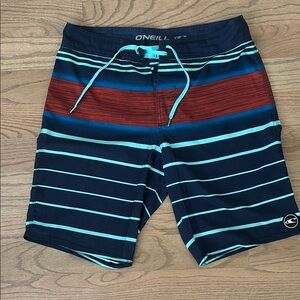 O'Neill Blue and Red Board Shorts Quick-Dry Swimwear